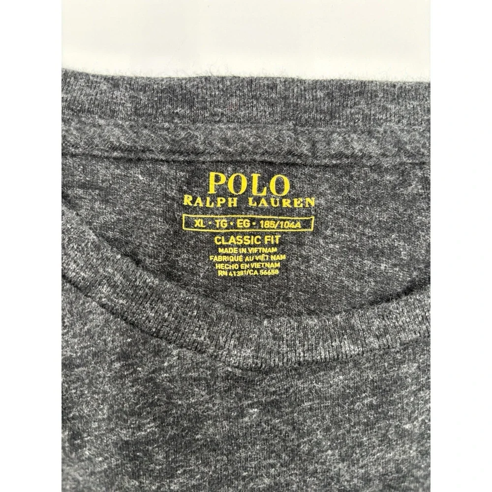 Polo Ralph Lauren Mens XL Classic Fit Gray Long Sleeve Pony Logo T Shirt Cotton